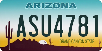 AZ license plate ASU4781