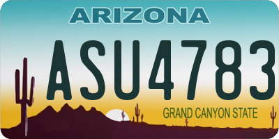 AZ license plate ASU4783