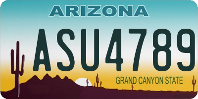 AZ license plate ASU4789
