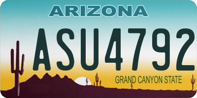 AZ license plate ASU4792