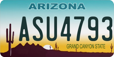 AZ license plate ASU4793
