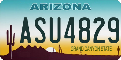 AZ license plate ASU4829