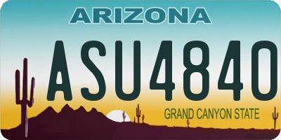 AZ license plate ASU4840