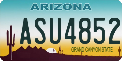 AZ license plate ASU4852