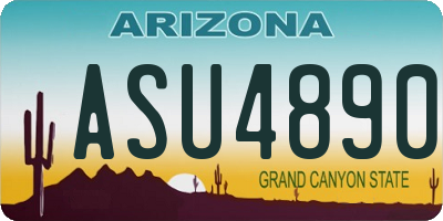 AZ license plate ASU4890