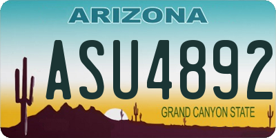 AZ license plate ASU4892