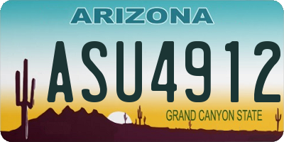 AZ license plate ASU4912