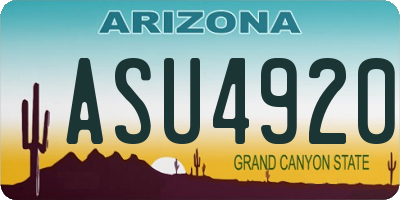 AZ license plate ASU4920