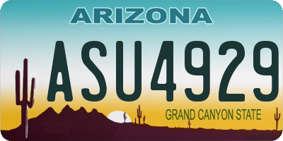 AZ license plate ASU4929