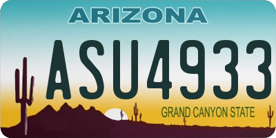 AZ license plate ASU4933