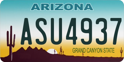 AZ license plate ASU4937