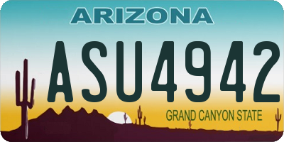 AZ license plate ASU4942