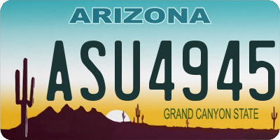AZ license plate ASU4945
