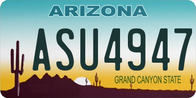 AZ license plate ASU4947