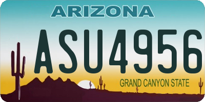 AZ license plate ASU4956