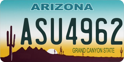 AZ license plate ASU4962