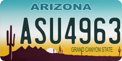 AZ license plate ASU4963