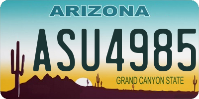 AZ license plate ASU4985