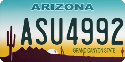 AZ license plate ASU4992
