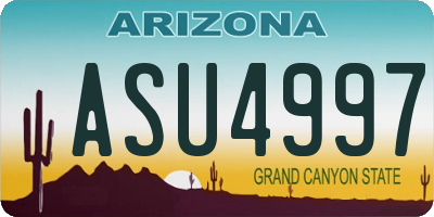 AZ license plate ASU4997