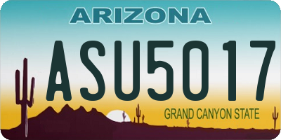 AZ license plate ASU5017