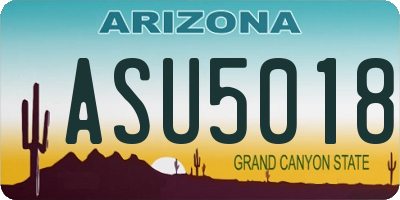 AZ license plate ASU5018