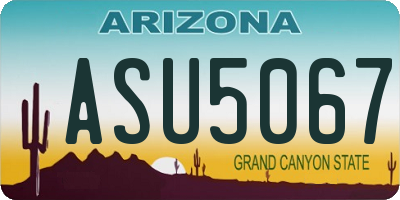 AZ license plate ASU5067