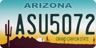 AZ license plate ASU5072
