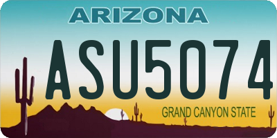 AZ license plate ASU5074