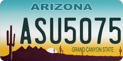 AZ license plate ASU5075