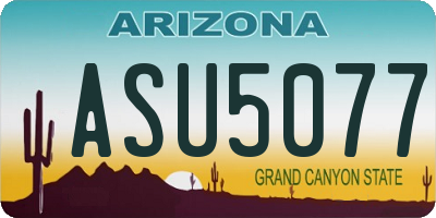 AZ license plate ASU5077