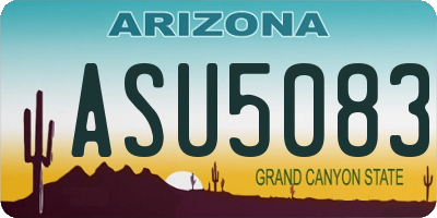AZ license plate ASU5083