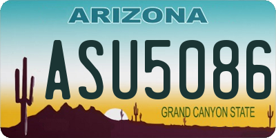AZ license plate ASU5086