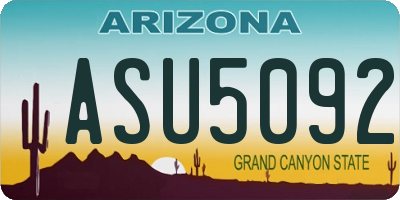 AZ license plate ASU5092