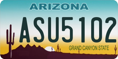 AZ license plate ASU5102
