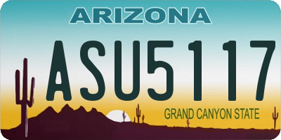 AZ license plate ASU5117