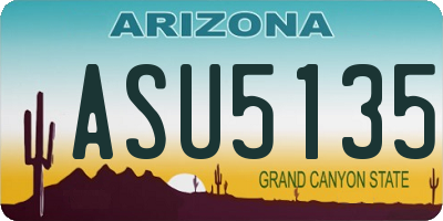 AZ license plate ASU5135