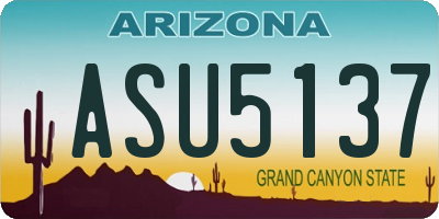 AZ license plate ASU5137