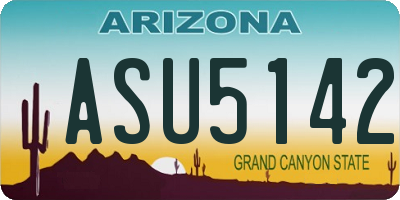 AZ license plate ASU5142