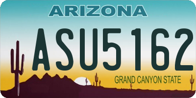 AZ license plate ASU5162