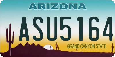 AZ license plate ASU5164
