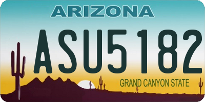 AZ license plate ASU5182