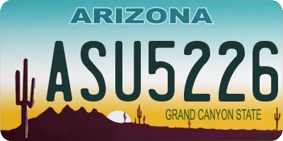 AZ license plate ASU5226