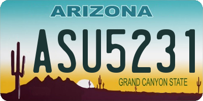 AZ license plate ASU5231