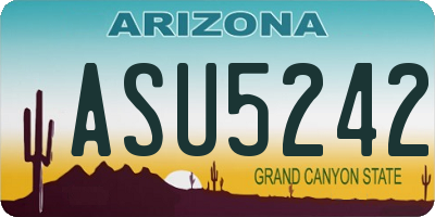 AZ license plate ASU5242