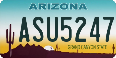 AZ license plate ASU5247