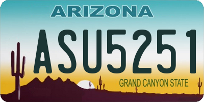 AZ license plate ASU5251