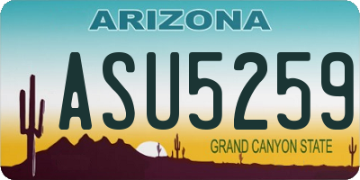 AZ license plate ASU5259