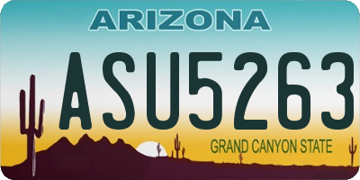 AZ license plate ASU5263
