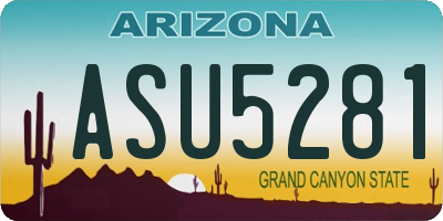 AZ license plate ASU5281